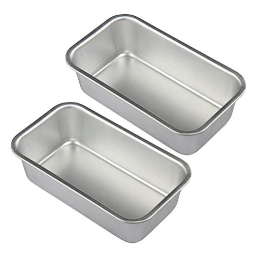 YARNOW 2 Pack Mini Loaf Pans, Non-Stick Mini Loaf Baking Pans Cake Pans Rectangle Bread Loaf Tin pans for Cake, Bread, Meatloaf, Quiche (Silver) YARNOW 2 Pack Mini Loaf Pans, Non-Stick Mini Loaf Baking Pans Cake Pans Rectangle Bread Loaf Tin pans for Cake, Bread, Meatloaf, Quiche (Silver)