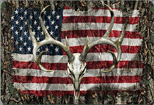 MADI Sticker White Tail Buck Deer Skull USA Flag 3x5inch Decal for Car Truck Window USA Stickers