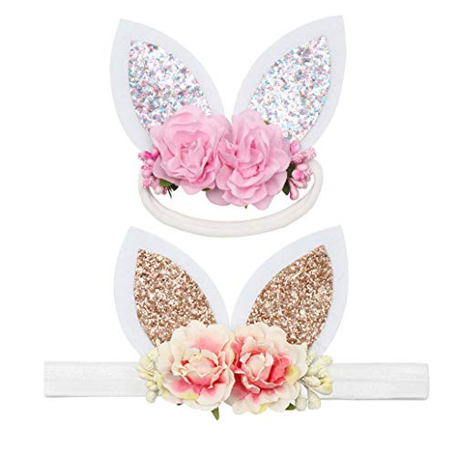Baby Easter Flower Headband Bunny Glitter Rabbit Ears Kids Girls Easter Gift JHE13 (2 Pcs-Set G) Baby Easter Flower Headband Bunny Glitter Rabbit Ears Kids Girls Easter Gift JHE13 (2 Pcs-Set G)