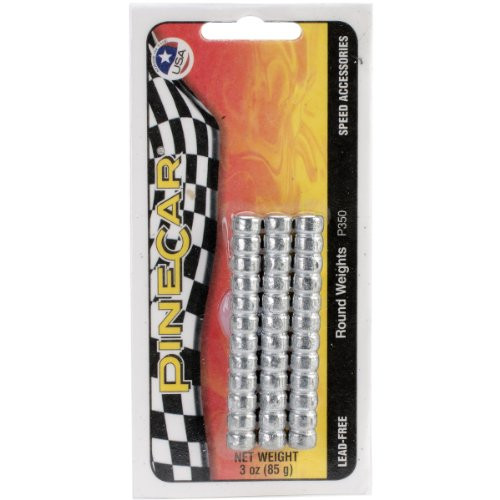 Pine Car Derby Round Weights, 1-Ounce, 3-Pack