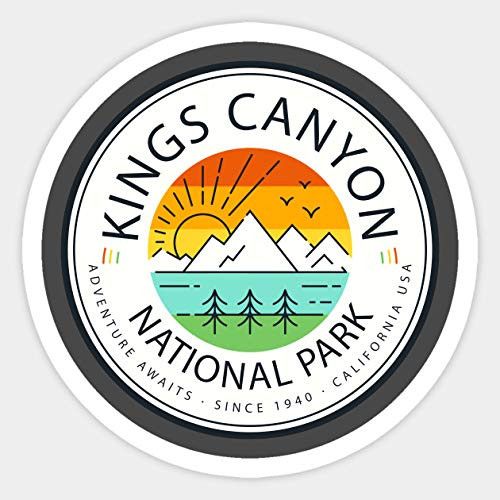 Kings Canyon National Park Retro Vintage - Sticker Graphic - Car Vinyl Sticker Decal Bumper Sticker for Auto Cars Trucks