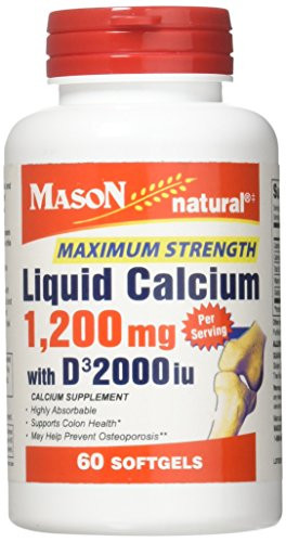 Mason Mason Liquid Calcium 1200mg with D3 2000iu Maximum Strength Softgels