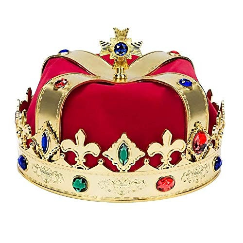 Kaptin Royal Jeweled King's Crown Cosplay Hats Costume Accessory Halloween Party Hats Kaptin Royal Jeweled King's Crown Cosplay Hats Costume Accessory Halloween Party Hats