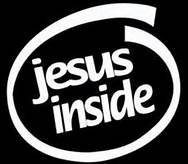 Jesus Inside Christian Vinyl Decal Sticker|WHITE| Cars Trucks Vans SUV Laptops Wall Art|5.5" X 3.5"|CGS528
