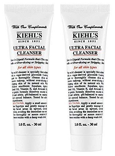 KiehIs Ultra Facial Cleanser Travel Size, Pack of 2, Total 2oz/60ml