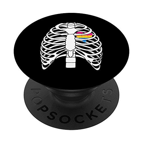 Pan Pansexual Heart Rib Cage Pride Flag LGBTQ Cool LGBT Gift PopSockets Grip and Stand for Phones and Tablets