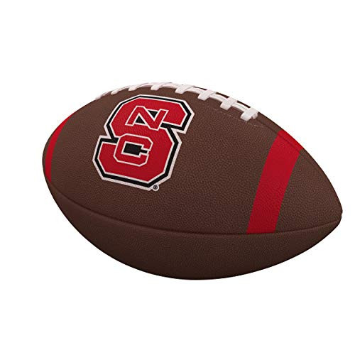 Logo Brands NCAA North Carolina State Wolfpack Team Stripe Official-Size Composite Football, Brown Logo Brands NCAA North Carolina State Wolfpack Team Stripe Official-Size Composite Football, Brown