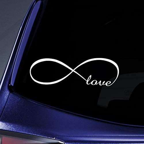 Bargain Max Decals - Infinity Love Sticker Decal Notebook Car Laptop 6" (White)