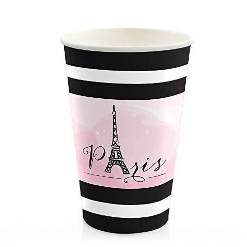 Big Dot of Happiness Paris, Ooh La La - Paris Themed Baby Shower or Birthday Party Hot & Cold Drinking Cups (8 Count)
