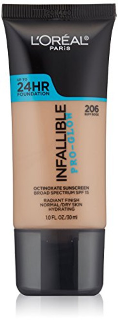 L'Oreal Paris Infallible Pro-Glow Foundation, Buff Beige, 1 fl. oz. L'Oreal Paris Infallible Pro-Glow Foundation, Buff Beige, 1 fl. oz.