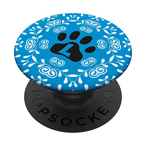 Gifts for Dog Owners Paw Monogram Initial Letter L Blue PopSockets Grip and Stand for Phones and Tablets