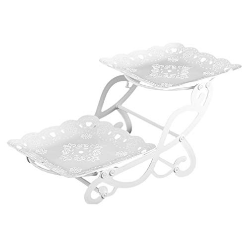 VALICLUD Tiered Serving Stand 2 Tier Cupcake Stand Serving Cake Stand Dessert Stand Serving Platters Trays Sturdier Plate Rack Stand for Dessert Server Fruit Cookies Wedding Tea Party