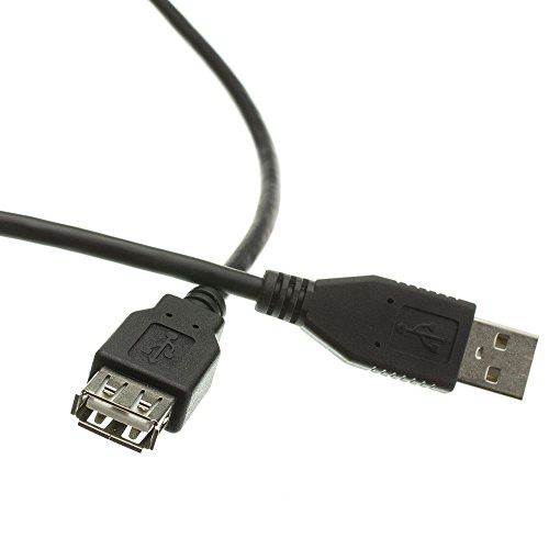 GadKo USB 2.0 Extension Cable, Black, Type A Male to Type A Female, 6 foot