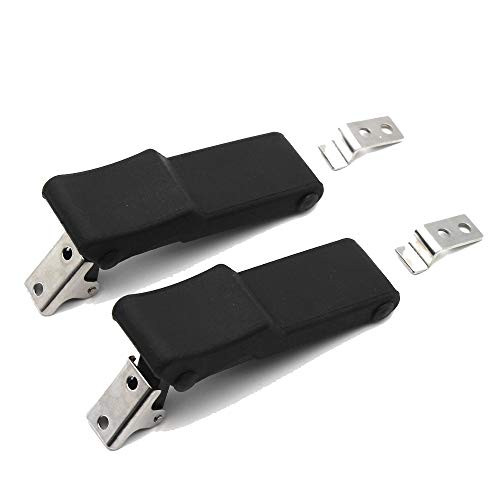 2pcs Flexible Soft Black Rubber Draw Latch Over Center thermoplastic elastomer Boat Latch with Concealed Keeper for Cooler, Boat Compartment,Cargo Box