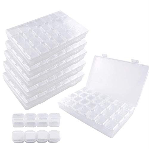168 Slots 6 Pack 28 Grids Diamond Painting Boxes Plastic Organizer, 5D Diamond Embroidery Accessories Storage Containers for DIY Art Craft, Nail Diamonds, Trinkets, Bead Storage 168 Slots 6 Pack 28 Grids Diamond Painting Boxes Plastic Organizer, 5D Diamond Embroidery Accessories Storage Containers for DIY Art Craft, Nail Diamonds, Trinkets, Bead Storage