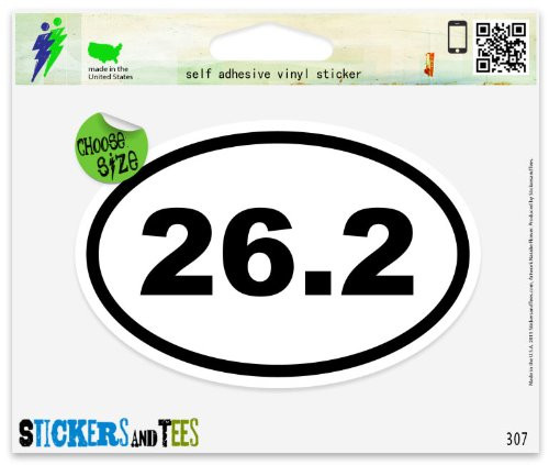 26.2 Oval Marathon Run Vinyl Car Bumper Window Sticker 3" x 2" 26.2 Oval Marathon Run Vinyl Car Bumper Window Sticker 3" x 2"