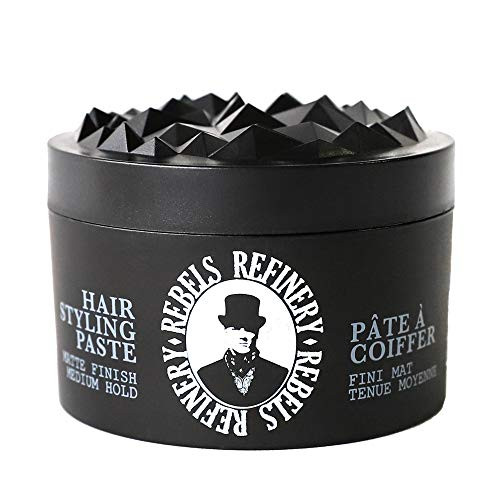 Rebels Refinery Hair Styling Paste for Men  Medium, Flexible Hold and Matte Finish  Adds Texture and Thickness to Thinning Hair  Water-Based Formula  3.5 Oz.