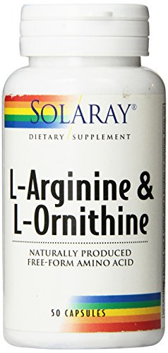 Solaray Free Form L-Arginine and Ornithine Capsules, 50 Count