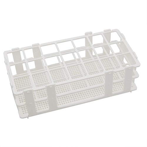 KIKEEP Polypropylene Test Tube Rack Holder, 90 Holes Lab Test Tube Rack Holder for 13mm Test Tubes, White, Detachable