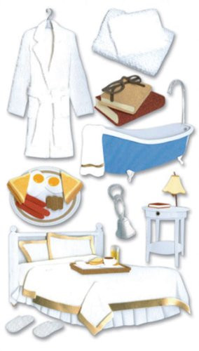 JOLEES Boutique Le Grande Dimensional Stickers, Bed and Breakfast