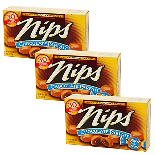 Nips Candy Chocolate Parfait - 3 Pack Bundle Chocolate Nips Hard Candy in Bulk (12 oz Total)