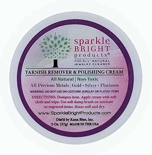 Sparkle Bright Products All-Natural Jewelry Cleaner - Tarnish Remover  and  Polishing Cream, 2oz. (57g) - Gold, Silver, Platinum Precious Metal Polish for Jewelry Cleaning