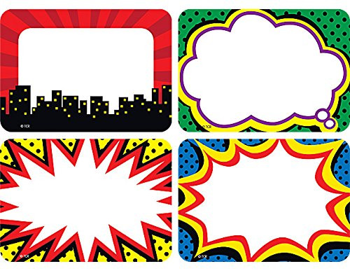 Teacher Created Resources Superhero Name Tags/Labels, Multi-Pack (5587)