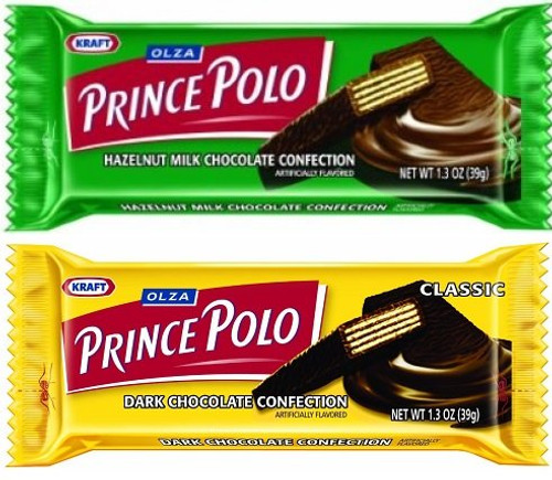 Assorted Olza Prince Polo Classic Dark Chocolate and Hazelnut Milk Chocolate Confection Pack of 10 36g Bars. Includes Our Exclusive HolanDeli Chocolate Mints