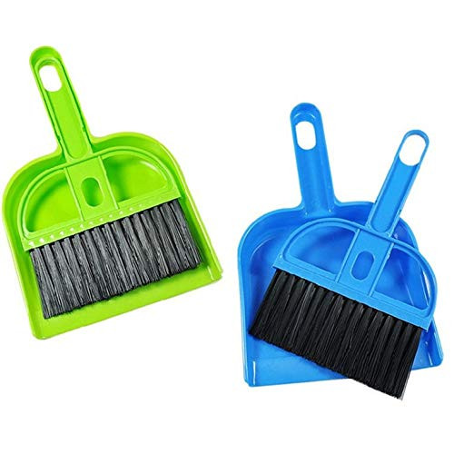 Majoxin Mini Cleaning Broom Brush and Dustpan Set Broom Brush Plus Dustpan Desktop Sweep Cleaning Brush Dustpan Set