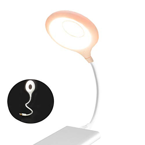 Cotchear USB Desk Lamp LED Table Flexible Light Portable Light Adjustable Study Reading Book Lights for Notebook Computer PC Laptop Ring Eye Care Led Light (Pink)