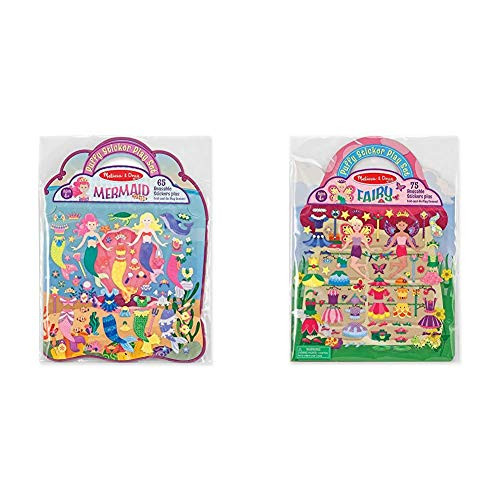 Melissa  and  Doug Puffy Sticker Play Set - Mermaid  and  Puffy Sticker Play Set - Fairy
