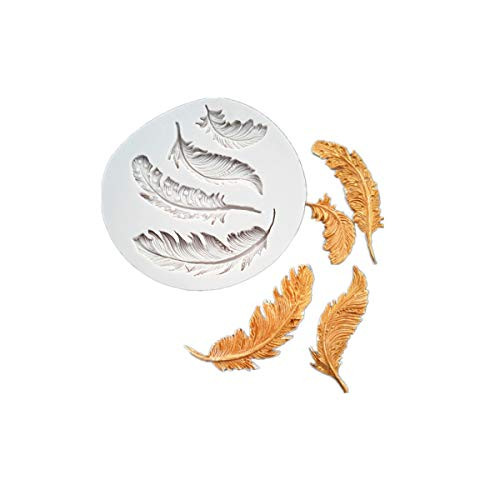 Togethor Silicone Mold Pine Cone Pinecone for Fondant Chocolate Candy Gum Paste Polymer Clay Soap Resin Kitchen Baking (Feather-1)