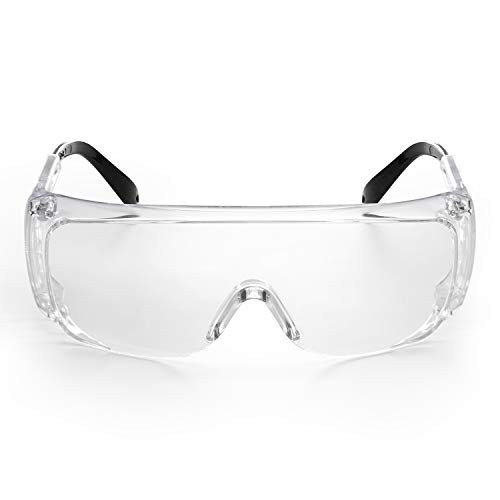 B.ANGEL Anti-Fog Safety Glasses,Temple Adjustable Eyewear Protective Safety Goggles with Clear Ultra-Dura Anti-Scratch Lens