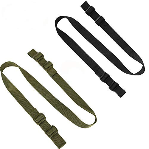 Accmor Rifle Sling Gun Sling, 2 Pack Traditional Sling 2 Point Sling for Outdoor Sports (Black Plus Green)