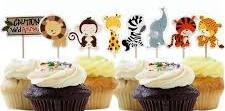 Zoo Animals Cupcake Toppers (24 count) Jungle Animals Zoo Baby Shower, Birthday Party Toppers