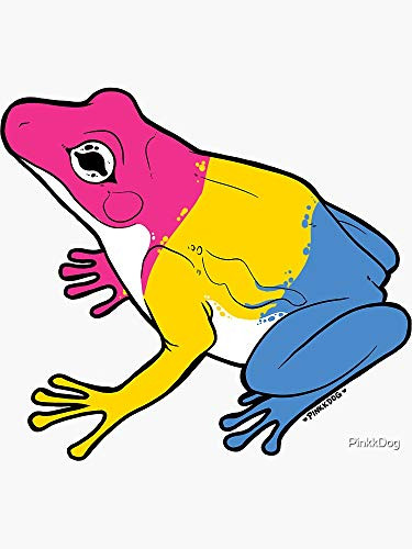 Pan Frog (Pansexual) Sticker - Sticker Graphic - Auto, Wall, Laptop, Cell, Truck Sticker for Windows, Cars, Trucks