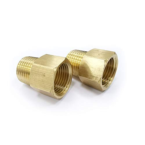 Brass Pipe Fitting Reducer Adapter G1/2" Female x NPT 1/2" Male Brass Pipe Fitting Reducer Thread Adapter, 1/2 Inch G Female x 1/2 Inch NPT Male 2 Pack (1 Pair)