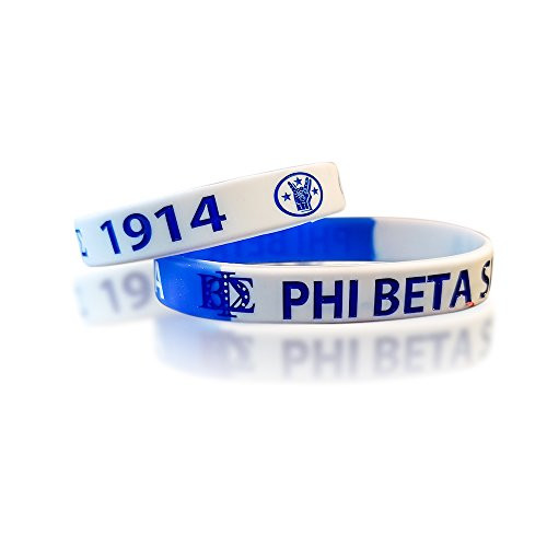 Greekin' It Phi Beta Sigma Fraternity Silicone Bracelets -Royal Blue and White (2 Bracelets per Pack)