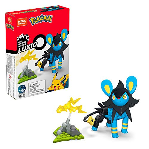Mega Construx Pokemon Luxio Figure Building Set with Battle Action, Multi (GMD36)