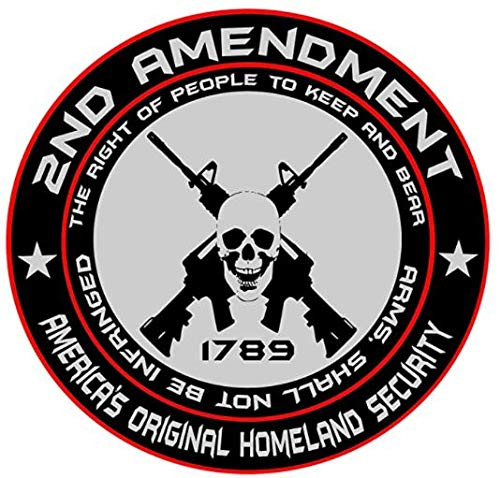 WSQ - 2nd Amendment - America's Original Homeland Security Round Bumper Sticker Decal (5 Inch)