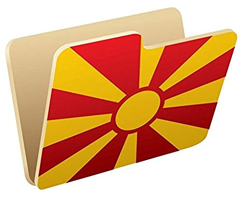 Macedonia Folder Flag Sticker Decal Design - Sticker Graphic - Auto, Wall, Laptop, Cell, Truck Sticker for Windows, Cars, Trucks