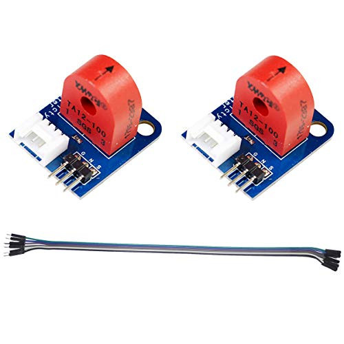 DAOKI 2Pcs Current Sensor Module Current Meter Module Analog AC 0~5A Ammeter Sensor Board for Arduino with Dupont Cable