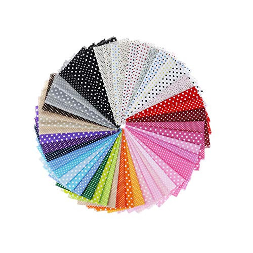 Cotton Fabric - 50Pcs 25 x 25cm Printed Cotton Quilting Fabric Patchwork Precut Fabric Quilt Squares Fabric for DIY Craft Embellishment Sewing Scrapbooking Quilting