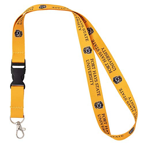 Fort Hays University Car Keys ID Badge Holder Lanyard Keychain Detachable Breakaway Snap Buckle (Yellow)