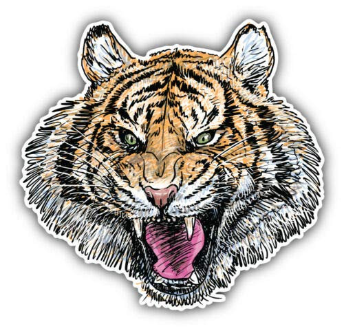 Tiger Head Sketch Animal 5 INCH STICKER GRAPHIC - Bumper WIndow Laptop Locker Waterbottle Folder Sticker Sign