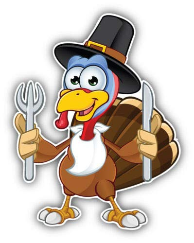 Hungry Turkey Animal 5 INCH STICKER GRAPHIC - Bumper WIndow Laptop Locker Waterbottle Folder Sticker Sign