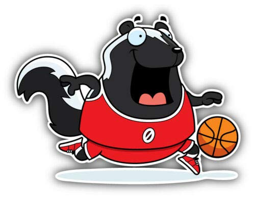 Funny Skunk Basketball Player Animal 5 INCH STICKER GRAPHIC - Bumper WIndow Laptop Locker Waterbottle Folder Sticker Sign