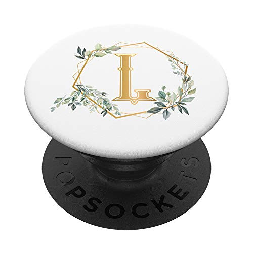 L Initial Monogram Letter Alphabet Name Gift PopSockets Grip and Stand for Phones and Tablets