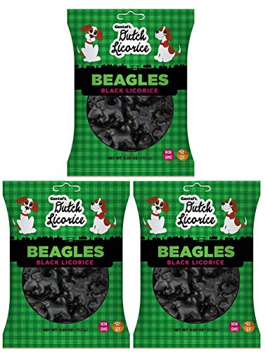 Gustaf's Dutch Black Licorice Beagles, 5.29 Ounces (Pack of 3)