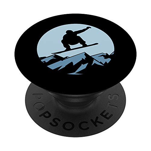 BOARD Snowboard Mountain Flying Board Snowboarder fun Gift PopSockets PopGrip: Swappable Grip for Phones  and  Tablets